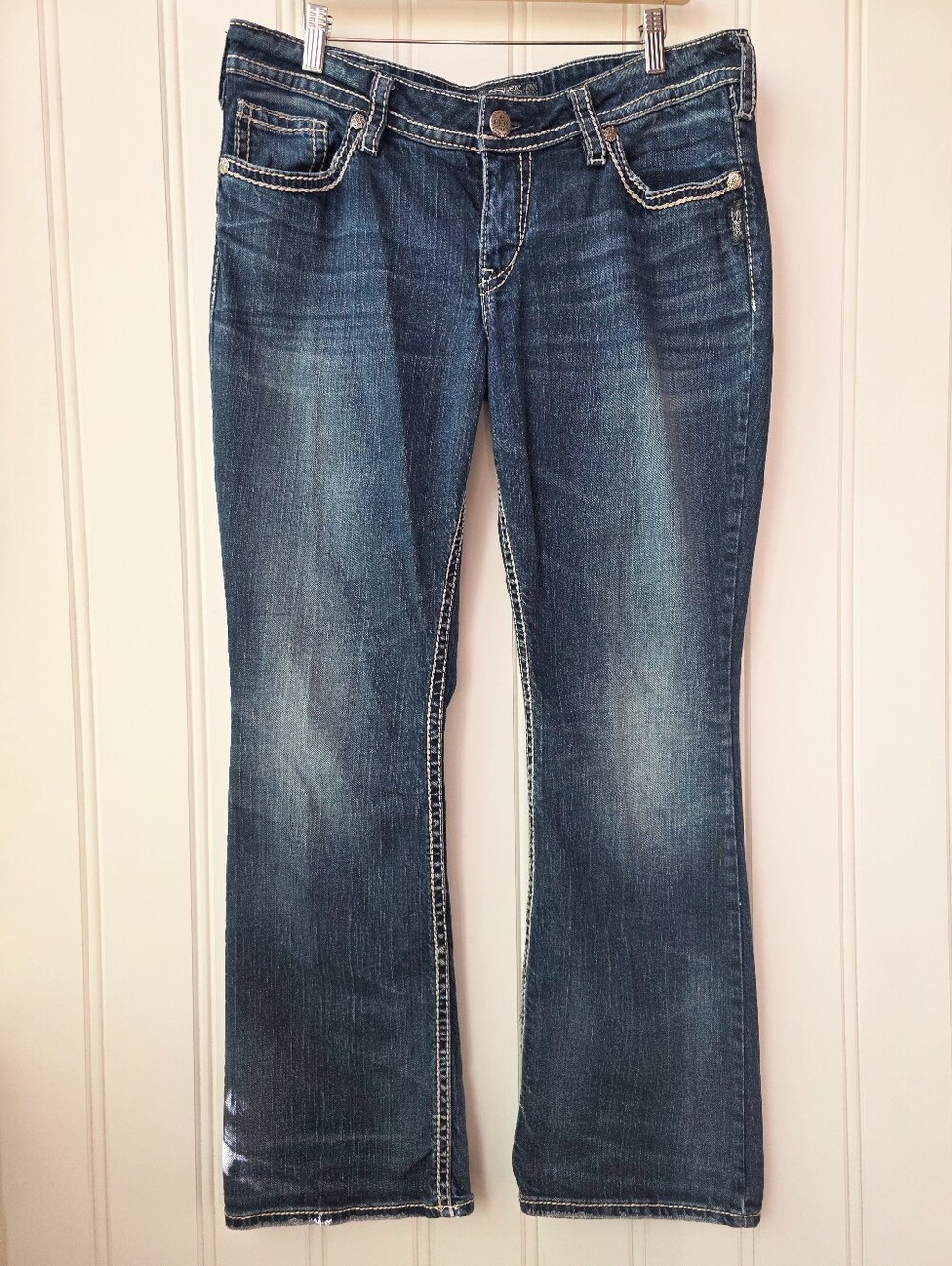 Silver Pioneer Flap Denim Boot cut Jeans Womens Size 14